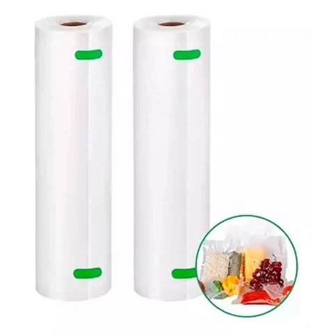 Rolo Bobina Saco Continuo Ranhuras Seladora Vácuo 25cm X 5m