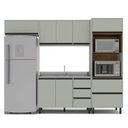 Ver imagem 3 de Armário de Cozinha Modulada Completa 4 Peças 270cm sem Tampo 250029 Koya Politorno Móveis