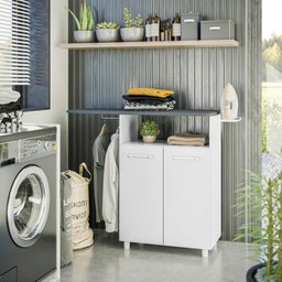 Tábua de Passar Armário Lavanderia 2 Portas Multimóveis Cr30035 Branco - 2
