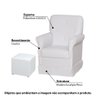 Poltrona para Amamentação Suzi com Puff - Branco - 2