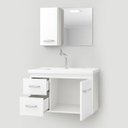 Ver imagem 3 de Kit Gabinete Armario para Banheiro com Cuba e Espelho 73cm Quality Fimap Envio Montado Branco