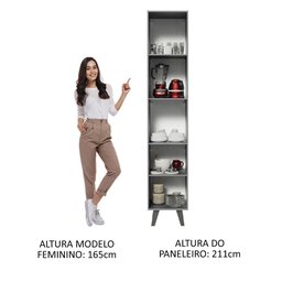 Paneleiro Armário de Cozinha 40 cm 2 Portas Cinza Nice Madesa - 5