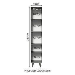 Paneleiro Armário de Cozinha 40 cm 2 Portas Cinza Nice Madesa - 4