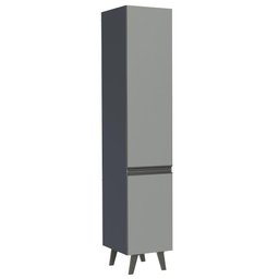 Paneleiro Armário de Cozinha 40 cm 2 Portas Cinza Nice Madesa - 2
