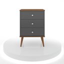 Ver imagem 1 de Mesa de Cabeceira Mix 3 Gavetas:onix/freijó