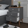 Mesa de Cabeceira Mix 3 Gavetas:onix/freijó - 2