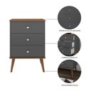 Ver imagem 6 de Mesa de Cabeceira Mix 3 Gavetas:onix/freijó