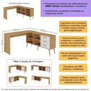 Ver imagem 3 de Mesa Profissional para Manicure em L com 3 Gavetas Jady Multimóveis Mp6043 Madeirado/branco