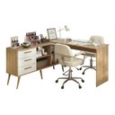 Ver imagem 2 de Mesa Profissional para Manicure em L com 3 Gavetas Jady Multimóveis Mp6043 Madeirado/branco