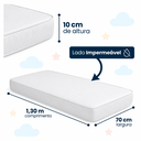 Ver imagem 4 de Colchão de Berço Impermeável D18 Branco 130CMX70CMX10CM