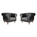 Ver imagem 1 de Kit 2 poltronas Chesterfield Capitonê Duque Suede Cinza Chumbo Decoração, Recepção, Salas de Tv e Es