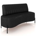 Ver imagem 1 de Sofá Chaise 2 Lugares Sala Living 135cm Pés Industrial Cayman K01 Couríssimo Preto - Lyam Decor