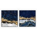 Ver imagem 1 de kit com 2 Quadros Decorativos Abstratos com Moldura e Vidro para Sala Quarto Escritórios e Clínicas
