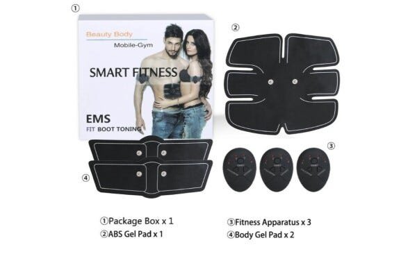 Estimulador Abdominal Muscular Elétrico 6 Pack EMS Beauty - 1