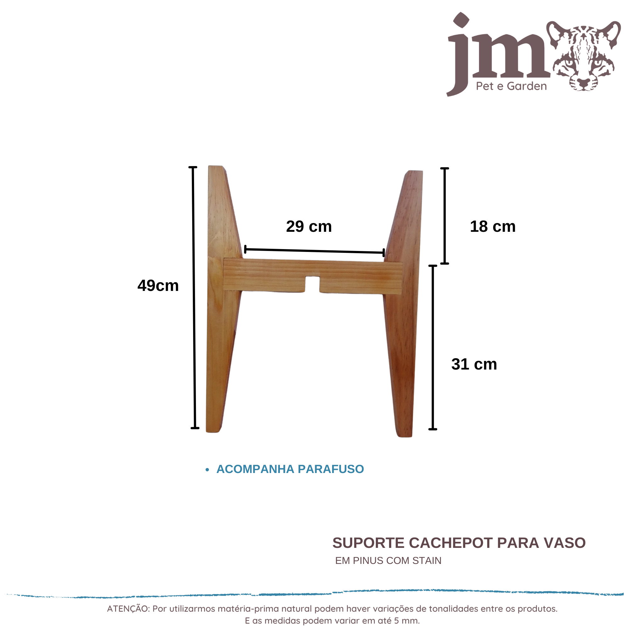 Suporte Cachepot P/ Vasos de Plantas Alto Luxo Grande - 5