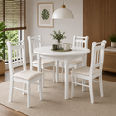 Ver imagem 1 de Conjunto Sala de Jantar com 4 Cadeiras Madeira Maciça Mv Branco