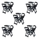 Ver imagem 1 de Kit 5 Jogos De Mesa Bistrô De Madeira Dobrável Com 3 Banquetas - Preto