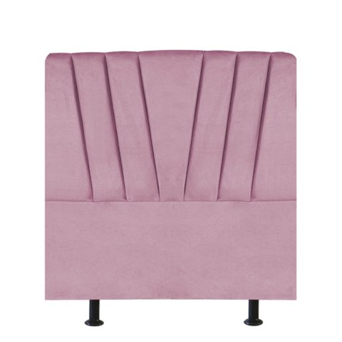 Cabeceira Bélgica Cama Box Solteiro 90 Cm Suede Rosa Bebê