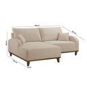 Ver imagem 3 de Sofá Albano Linho 185cm Chaise Lado Esquerdo Meu Sofá Online A294 Linho Creme