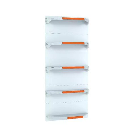 Kit 5 Bandejas para Gondola Canto 202 Fit 40/60 Branco Pe Laranja