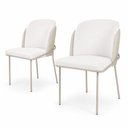 Ver imagem 1 de Kit 2 Cadeira de Jantar Estofada Ergonômica D28 Aço Carbono Aurora - Champagne | Marfim | Palha