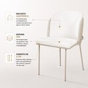 Ver imagem 5 de Kit 2 Cadeira de Jantar Estofada Ergonômica D28 Aço Carbono Aurora - Champagne | Marfim | Palha