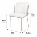 Ver imagem 2 de Kit 2 Cadeira de Jantar Estofada Ergonômica D28 Aço Carbono Aurora - Champagne | Marfim | Palha