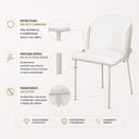 Ver imagem 4 de Kit 2 Cadeira de Jantar Estofada Ergonômica D28 Aço Carbono Aurora - Champagne | Marfim | Palha