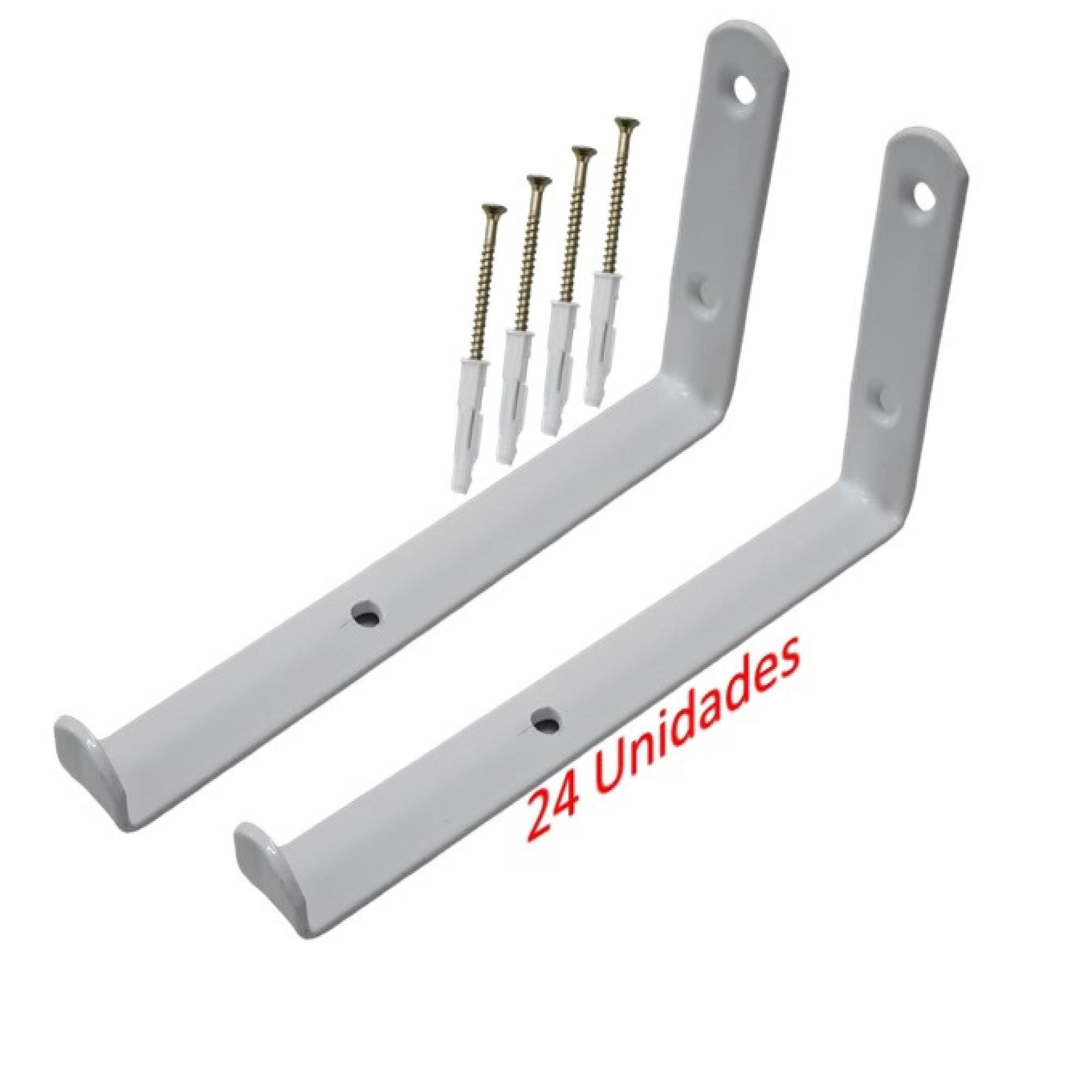 Kit 24 Mão Francesa Suporte Prateleira Invertido 25 Cm | MadeiraMadeira