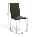 Ver imagem 3 de Conjunto Mesa de Jantar Kappesberg Crome Tampo de Vidro 6 Cadeiras Cromado Marrom