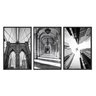 Kit 03 Quadros Decorativos - Arquitetura Preto e Branco Prf004 - Tela Canvas - 40x60cm - 1