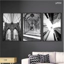Ver imagem 2 de Kit 03 Quadros Decorativos - Arquitetura Preto e Branco Prf004 - Tela Canvas - 40x60cm