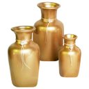 Ver imagem 1 de Trio Vasos Urnas Jad em Cerâmica de Aparador Decor - Gold