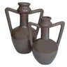 Par de Vasos Gregos Cântaro em Cerâmica Decorativa - Marrom - 1