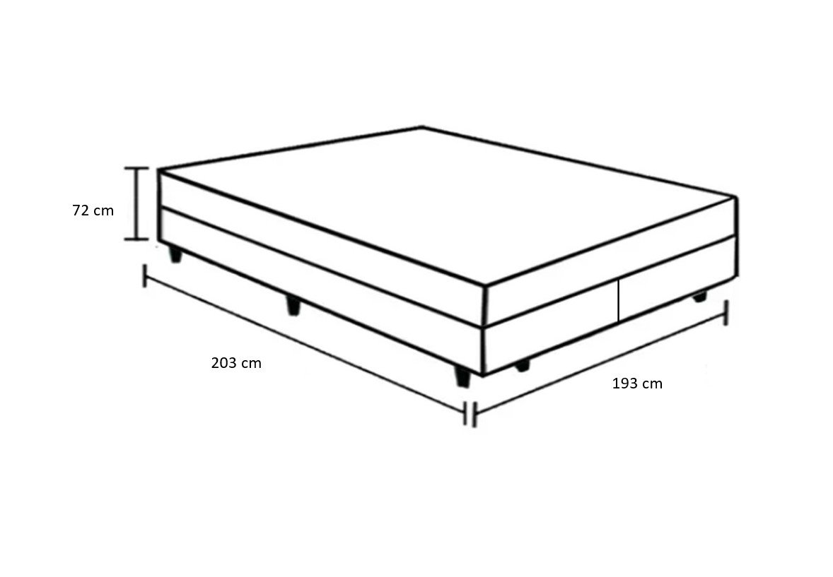 Cama Box Baú King 193 Bipartido Tecido Sintético Preto Com Colchão de Molas Ensacadas Evolution - Pr - 4