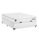 Ver imagem 4 de Cama Box Baú Casal Couro Branco + Colchão Life D33 Pillow Top 61x138x188cm Branco - e-Shop Casa