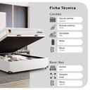 Ver imagem 3 de Cama Box Baú Casal Couro Branco + Colchão Life D33 Pillow Top 61x138x188cm Branco - e-Shop Casa