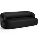 Ver imagem 2 de Sofá 2 Lugares Curvo Orgânico para Sala Living 150cm Barolo L06 Couro Preto - Lyam Decor