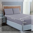 Ver imagem 3 de Kit Roupa Cama Casal 100% Algodão 4 Peças Percal 300 Fios Hotel Pousada:cinza