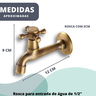 Torneira Parede Cor Bronze Ouro Velho para Banheiro Lavanderia Jardim Hall Entrada - 3