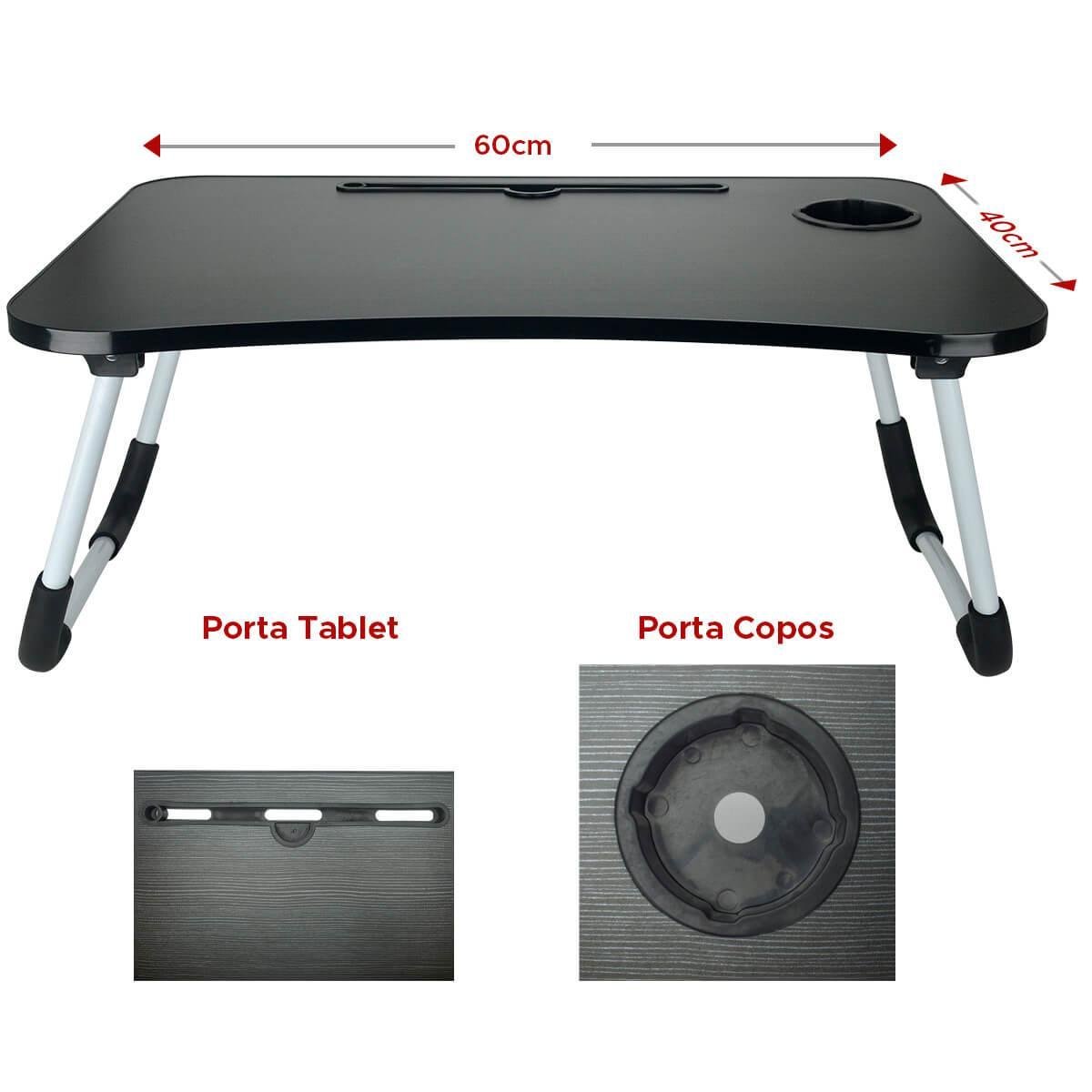 Mesa para Notebook Portátil Dobrável Cama Porta Tablet - 3