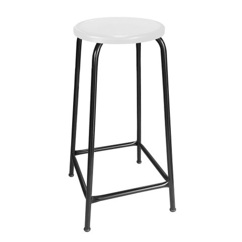 Banco de Metal Assento Plástico Branco Empilhável e 75cm Altura