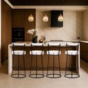 Ver imagem 1 de Banqueta Alta Cozinha 70cm Encosto Industrial Aço Kit 4 Ziria Pu S02 - D’Rossi