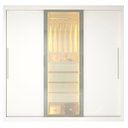 Ver mais imagens de Guarda-Roupa Casal 3 Portas 1 Porta Reflecta com LED 100% MDF Royale Branco