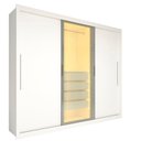 Ver imagem 3 de Guarda-Roupa Casal 3 Portas 1 Porta Reflecta com LED 100% MDF Royale Branco