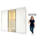 Ver imagem 6 de Guarda-Roupa Casal 3 Portas 1 Porta Reflecta com LED 100% MDF Royale Branco