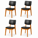 Ver imagem 3 de Kit 4 Cadeira de Jantar Madeira Maciça Manuela Estofada Premium Ergonomica Confortável Di Franco
