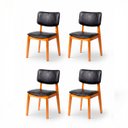 Ver imagem 4 de Kit 4 Cadeira de Jantar Madeira Maciça Manuela Estofada Premium Ergonomica Confortável Di Franco