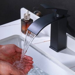 Torneira Banheiro Monocomando Cascata Inox 304 Preto Fosco - 5