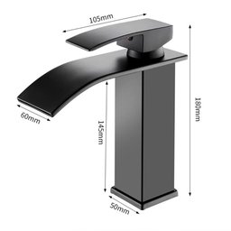 Torneira Banheiro Monocomando Cascata Inox 304 Preto Fosco - 2